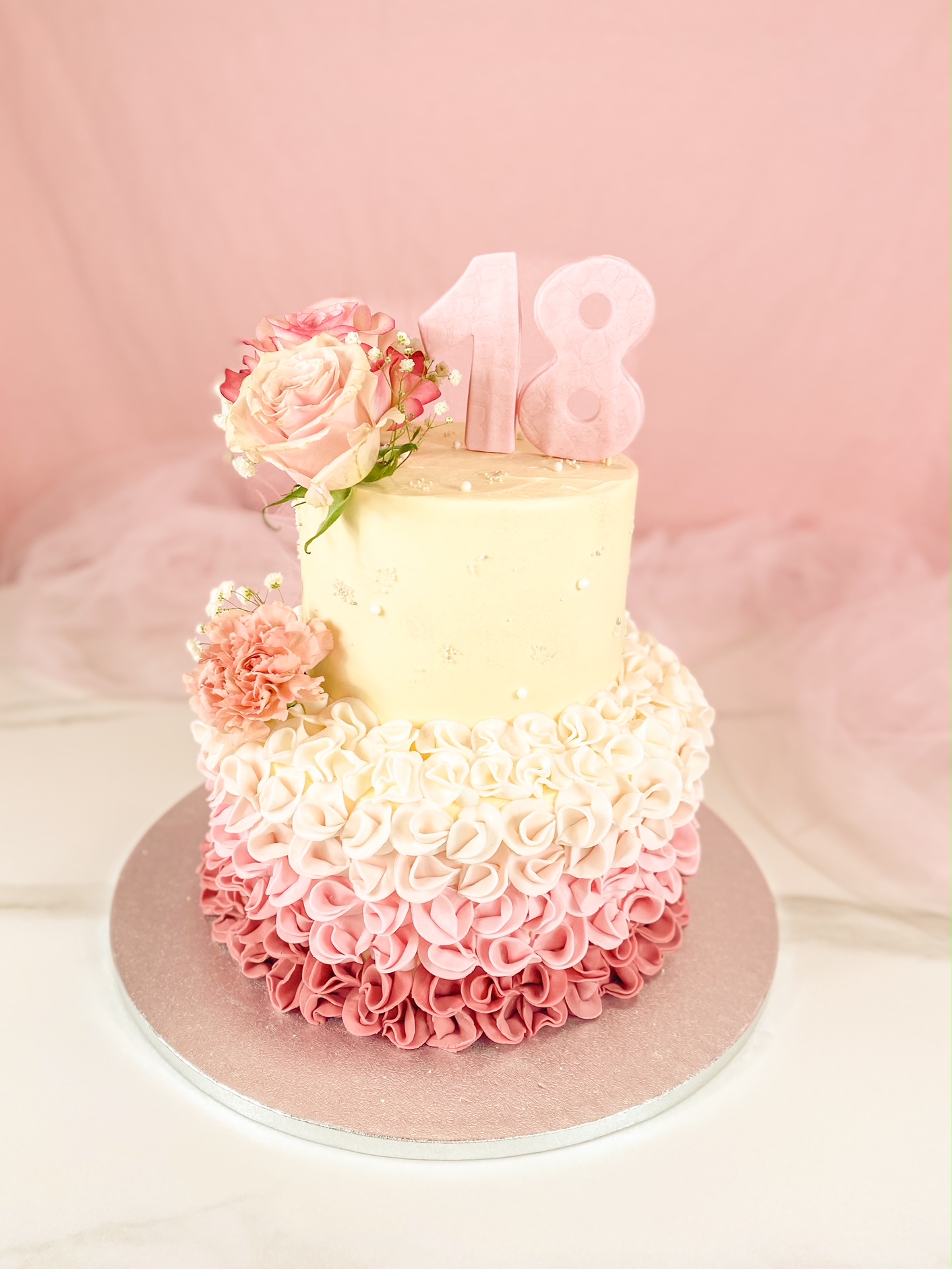 Torta Ruffles sfumature rosa Cake Design